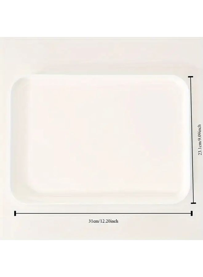 White Plastic Multipurpose Serving Trays 4 Pack for Parties Picnics - Image 5