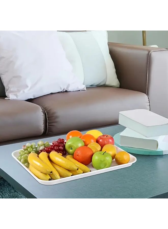 White Plastic Multipurpose Serving Trays 4 Pack for Parties Picnics - Image 4