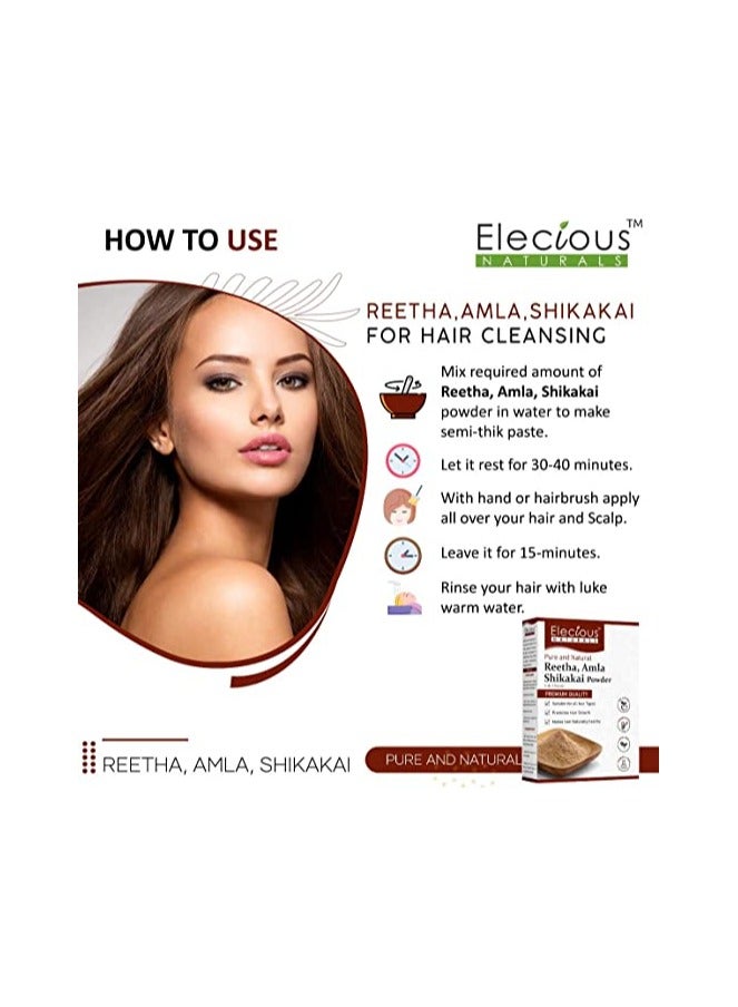 Elecious Naturals Amla, Reetha, Shikakai Powder for Hair - Image 5