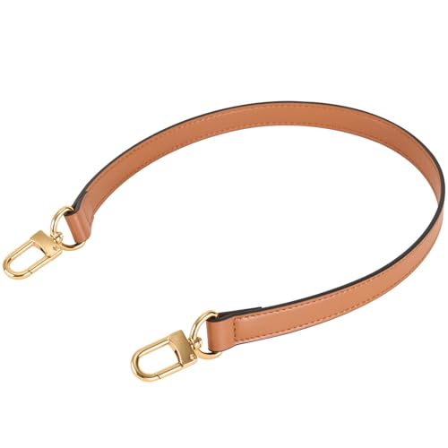 RICLVS Vachetta Leather Replacement Bags Wide Strap Shoulder Short Brown Straps for Speedy Graceful pochette Diane or Handbag (Brown) - Image 1