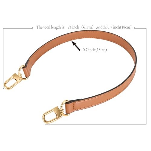 RICLVS Vachetta Leather Replacement Bags Wide Strap Shoulder Short Brown Straps for Speedy Graceful pochette Diane or Handbag (Brown) - Image 5