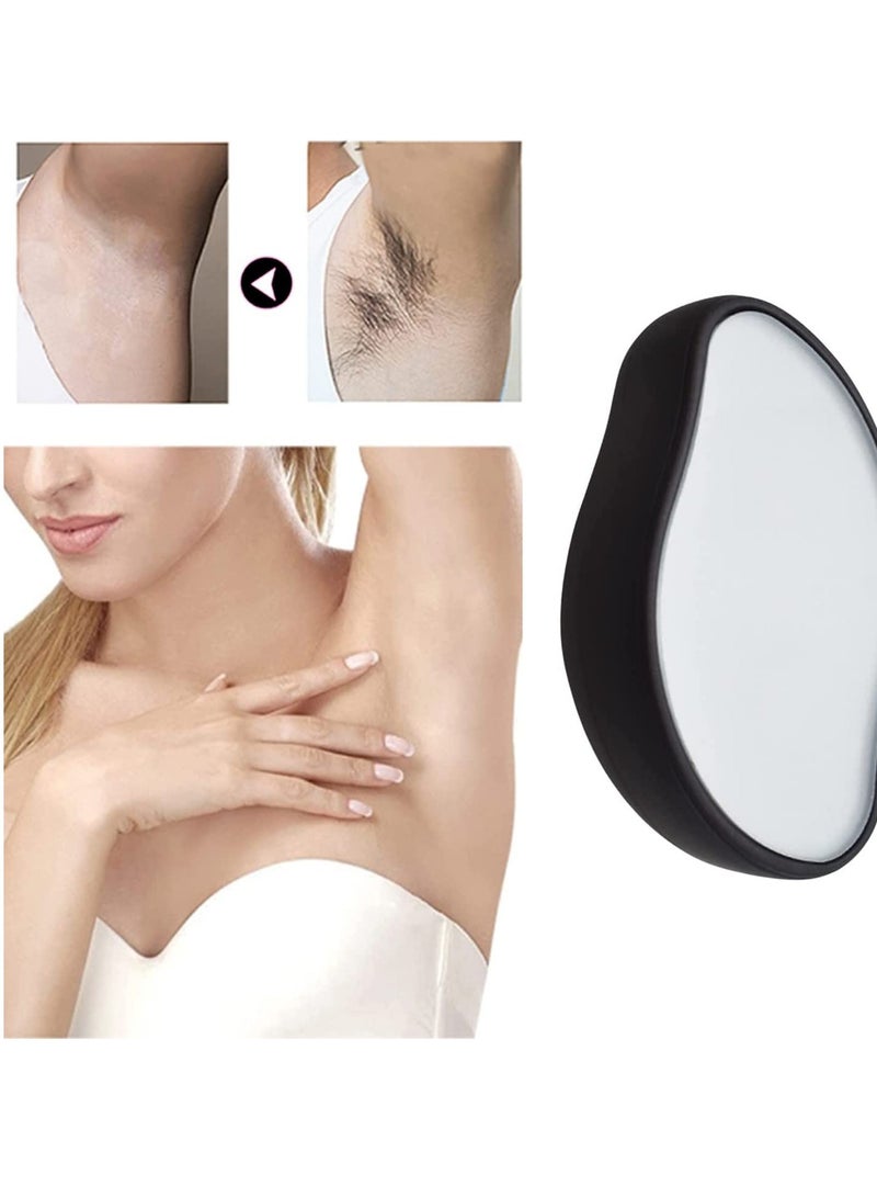 True Crystal Hair Eraser, Magic Hair Removal Eraser, Painless Crystal Hair Remover Tools, Soft Smooth Skin Fast & Easy Crystal Hair Removal for Men and Women (Black) - Image 4