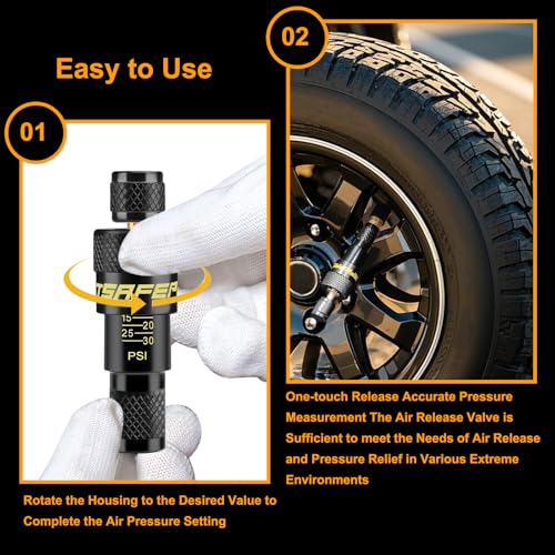 ATsafepro Tire Deflator, 10-30PSI Adjustable Auto-Stop Tire Deflators Offroad Accessories, Air Down Tire Deflators Kit Tool for Rapid Deflator Off Road 4x4 Various Vehicles (Pack of 4) - Image 3