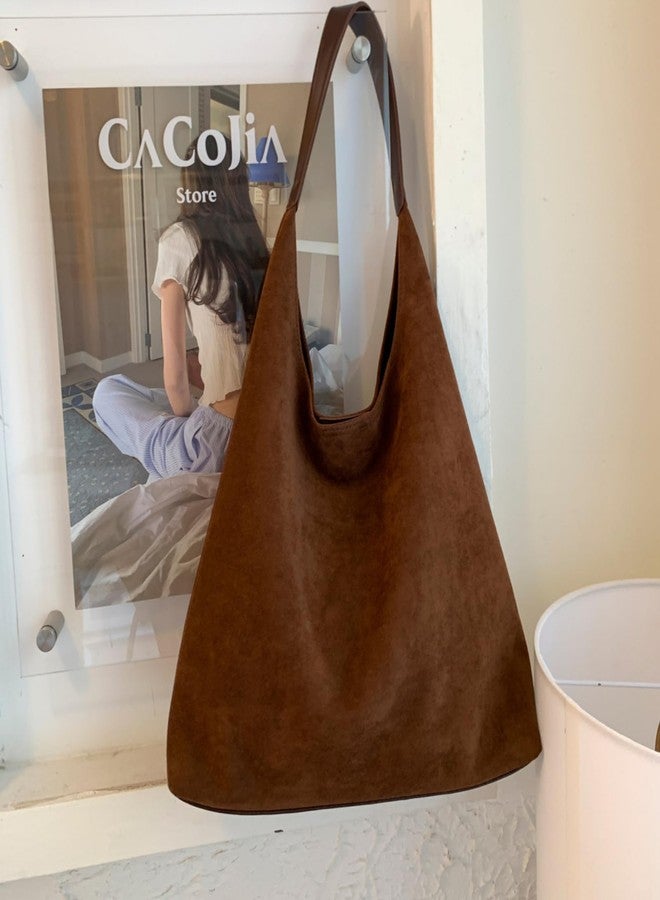 MYHOZEE Suede Tote Bag for Women - Faux Leathe Handbags Set Fashion Handle Bag Large Shoulder Purse Ladies Hobo Bag - Image 3