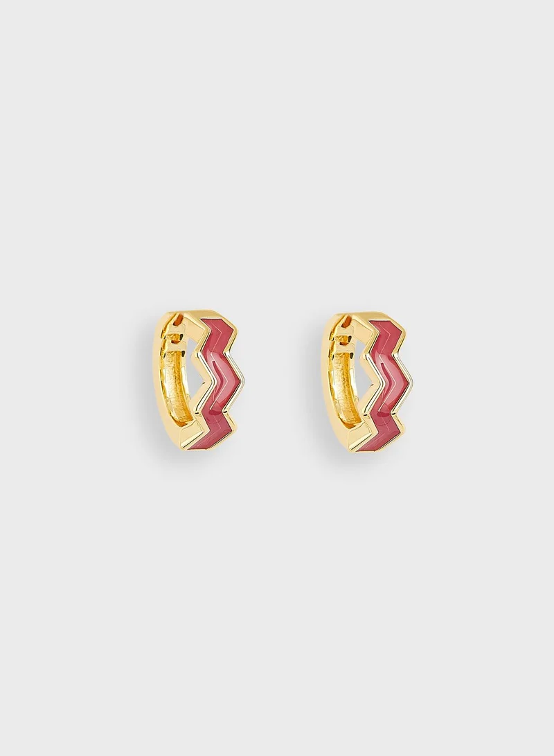 All we are Oceano Enamel Huggie Earrings