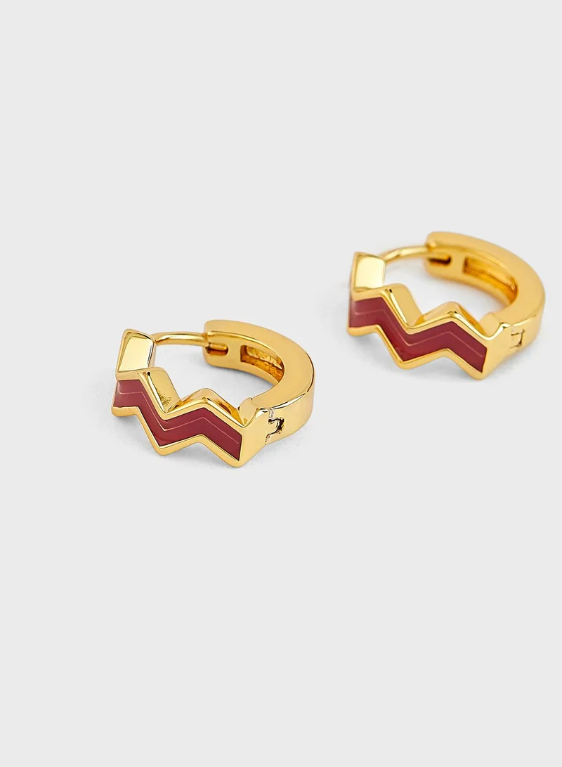 All we are Oceano Enamel Huggie Earrings