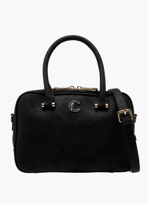 Women's Quilted Tote Bag with Double Handle and Zip Closure