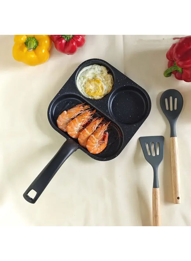 مقلاة سوداء بمقبض ذو حبيبات خشبية، مصنوعة من الحديد الزهر الثقيل، غير لاصقة، مناسبة للبيض، متوافقة مع الحث، تستخدم مع مواقد الغاز والكهرباء. - Image 5