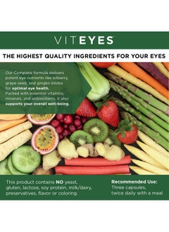 Viteyes Viteyes Complete Eye & Total Body Health Multivitamin Nutritional Supplement, 180 Capsules, White  - Image 3
