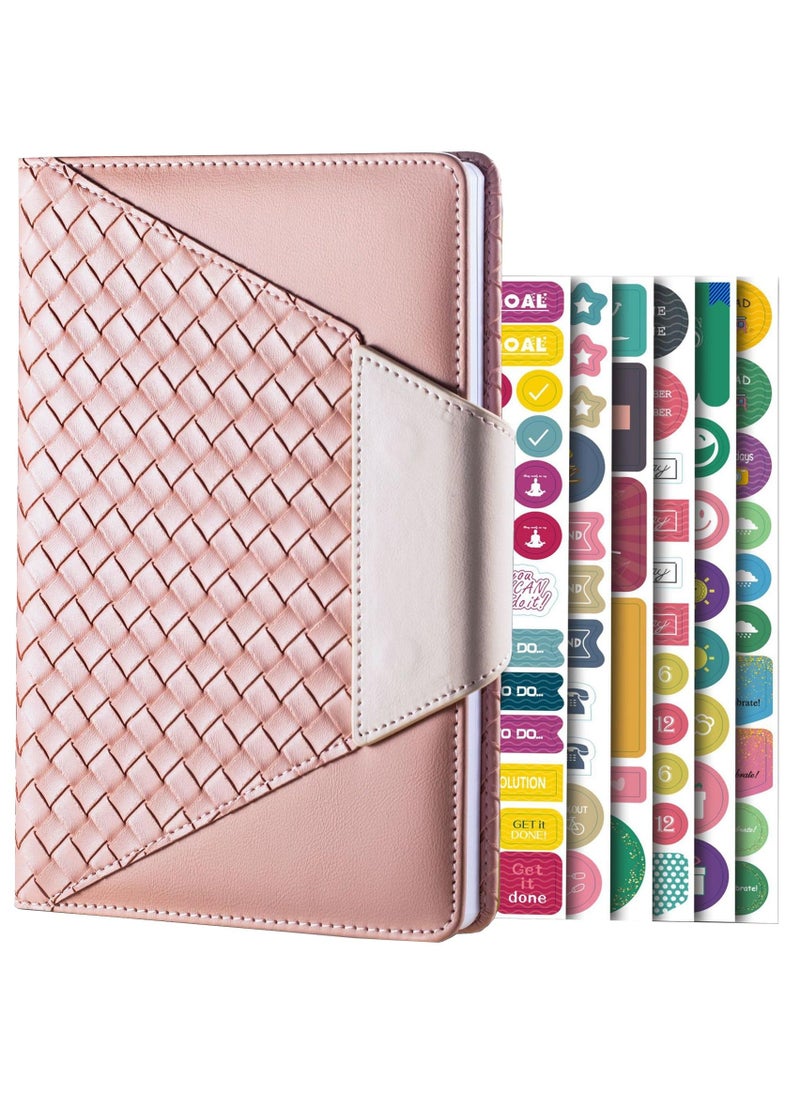 Y&D - Weekly and Monthly Planner Dairy, Schedule with Time Slots, Appointment Book, Organizer Notebook & Productivity Journal Stickers, A5 Size Planner, Undated, Start Any (Pink) - Image 1