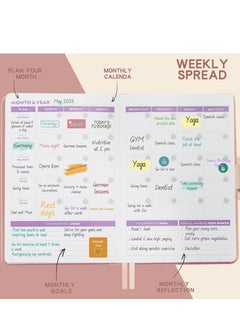 Y&D Weekly and Monthly Planner Dairy, Schedule with Time Slots, Appointment Book, Organizer Notebook & Productivity Journal Stickers, A5 Size Planner, Undated, Start Any (Pink)  - Image 5
