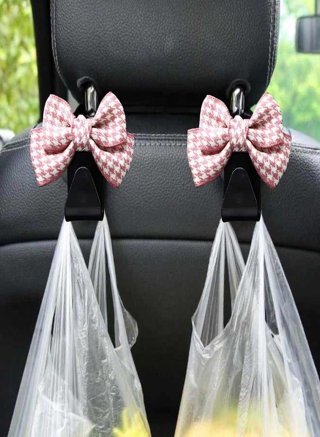 Mandark 2PCS Car Seat Headrest Hooks, Cute Bow Vehicle Hooks for Purses and Bags, Automotive Purse Hook Hanger Interior Decoration Accessories, Universal for SUV, Sedan, Truck (Pink/Small) - Image 4