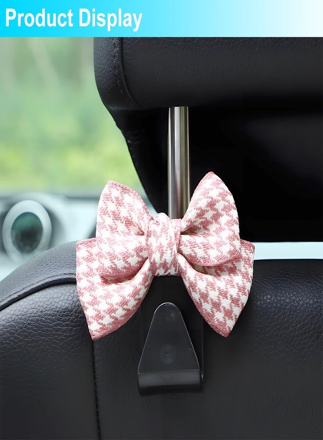 Mandark 2PCS Car Seat Headrest Hooks, Cute Bow Vehicle Hooks for Purses and Bags, Automotive Purse Hook Hanger Interior Decoration Accessories, Universal for SUV, Sedan, Truck (Pink/Small) - Image 3
