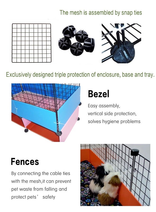 Cat Cage 2 Tier Indoor Cat Enclosures Kitten Cage DIY Pet Playpen Metal Kennel for 1-2 Cats DIY Cat Crate Playpen Indoor Detachable Anti-jumping Kitten Crate for Small Animal Kitty Bunny Travel - Image 5