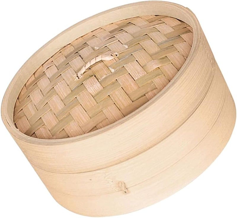 سفجل 22 سم سلة بخار مع غطاء قابلة لإعادة الاستخدام للزلابية والخضروات والديم سوم - Image 2