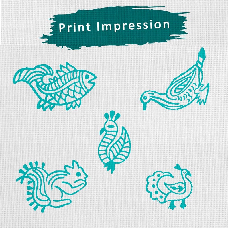 TWOGRAMS | Set of 5 | Wooden Stamp Block, Printing Stamp Design Set | Block for Printing Saree Border | Dresses, Craft Card Making, Scrapbook, Clay Pottery - Image 3