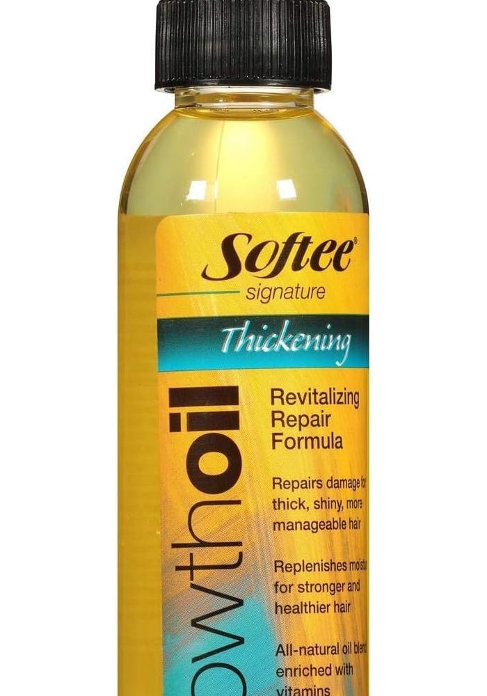 Softee Signature Thickening Growth Oil - 4 oz Revitalizing Repair Formula for Thicker, Shiny, Manageable Hair