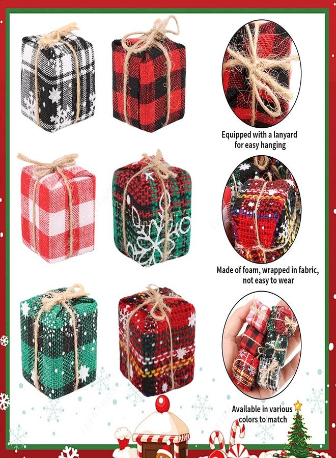 FOIMAS 24pcs Mini Christmas Tree Gift Boxes, 1 Inch Mini Buffalo Plaid Boxes Hanging Christmas Tree Decorations for Xmas Tree Crafts Party Decor, Multicolor - Image 4