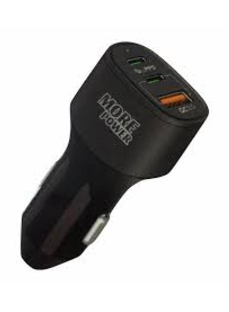 مور بور شاحن سيارة مور باور منفذين pd ومنفذ usb بقوة 60 واط يدعم تقنية الشحن السريع - Image 1