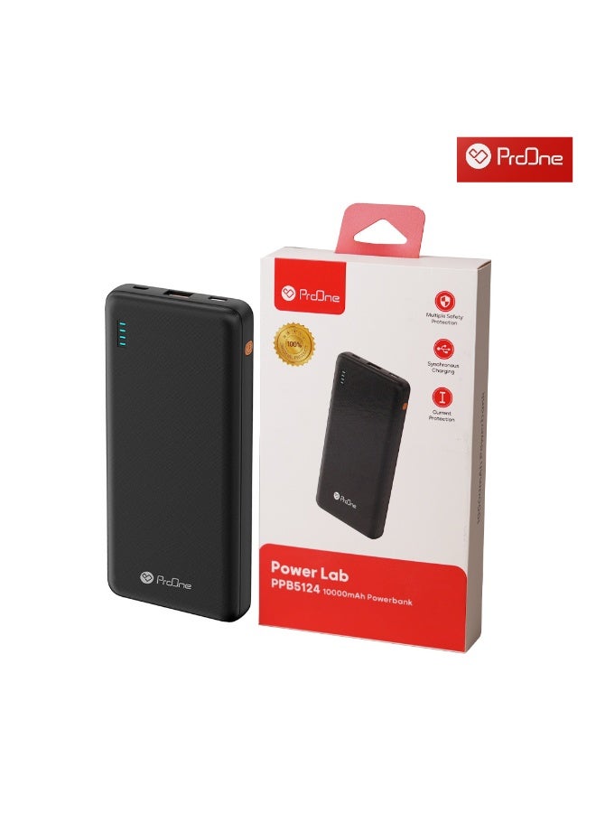 ProOne 10,000mAh Power Bank (PPB5124) – Portable Fast Charger with Dual Outputs (USB-A & Type-C), Dual Inputs (Type-C & Micro), Black - Image 5