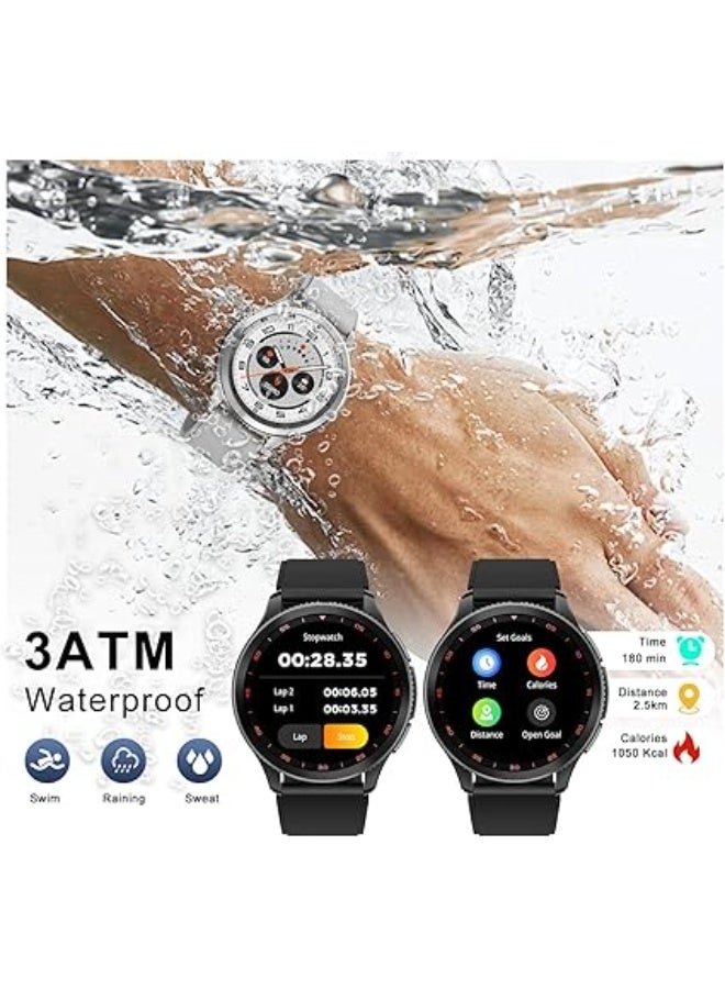 PEJE Rotatable Dial Smart Watch, Smart Watch for Men(Answer/Make Call),1.43 AMOLED Screen,123+ Sport Modes, 3ATM Waterproof Watch,with SpO2/Heart Rate/Sleep Monitor, Compatible Android iOS (Blue) - Image 3