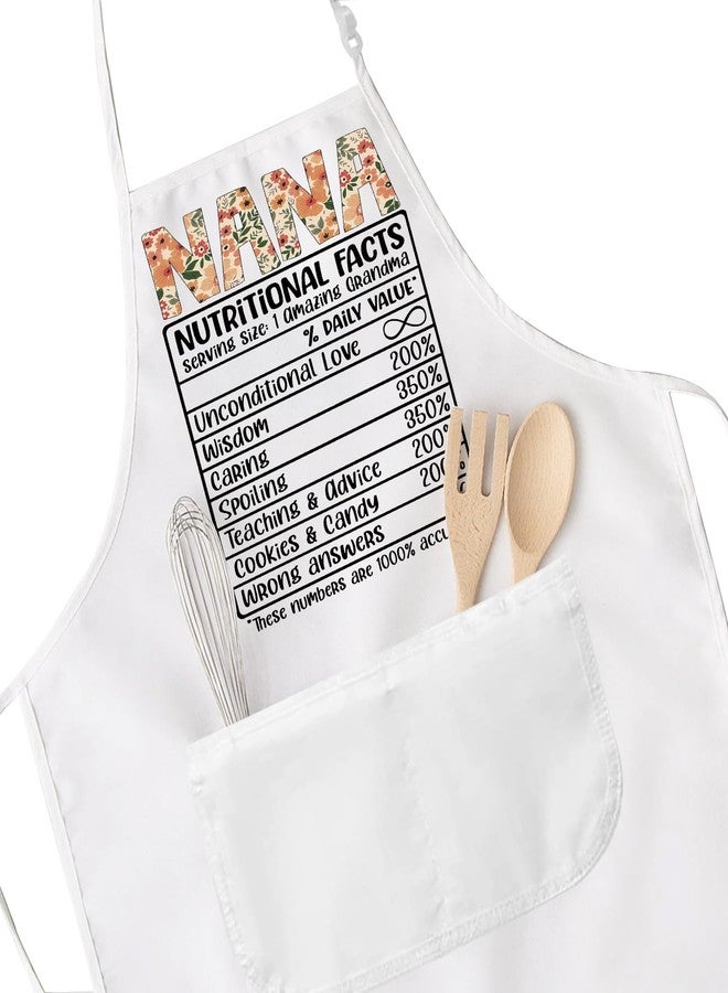POFULL Nana Apron with Pockets Nana Housewarming Gift Nana Baking Apron (Nana Nutrition Apron) - Image 3