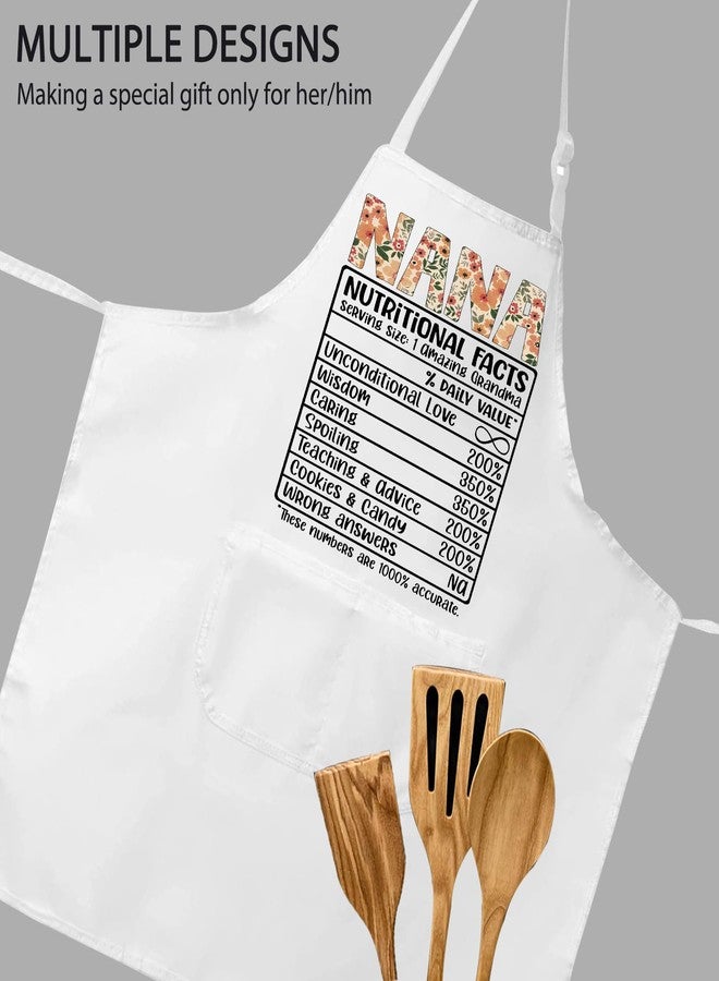 POFULL Nana Apron with Pockets Nana Housewarming Gift Nana Baking Apron (Nana Nutrition Apron) - Image 5