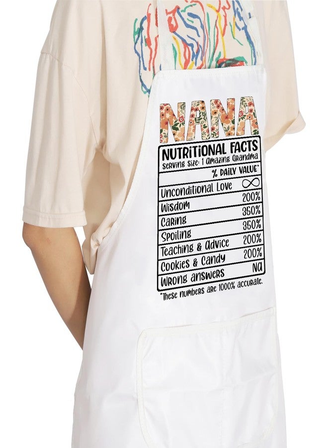 POFULL Nana Apron with Pockets Nana Housewarming Gift Nana Baking Apron (Nana Nutrition Apron) - Image 4