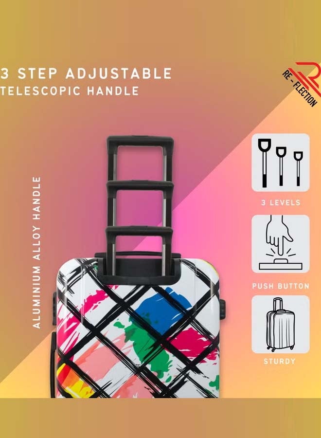 Reflection 24 Inch ABS and Polycarbonate Suitcase Lightweight Hardside Abstract Print Series Travel Luggage Trolley with 84L Storage Capacity 4 Spinner Wheels and TSA Lock Multicolor - Image 4