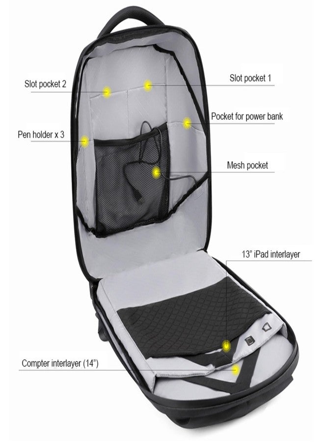 THE CLASSY CONCEPT LED Laptop Backpack - Stylish Illuminated Travel Bag for Men & Women, Tech & Everyday Use (YELLOW) - Image 3