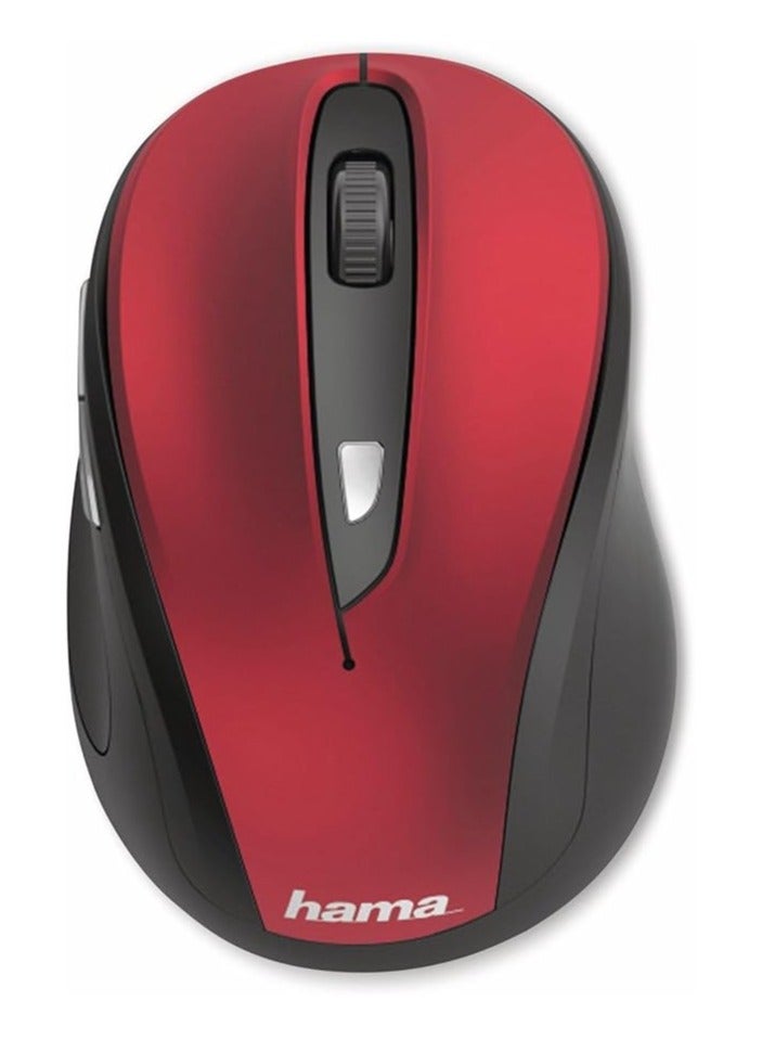 هاما ماوس ألعاب بصري لاسلكي MW-400 / ماوس لاسلكي بستة أزرار للاستخدام باليدين مع بلوتوث / وضع الاستعداد / متوافق مع أجهزة الكمبيوتر الشخصية وأجهزة ماك / شكل مريح - أحمر - Image 2
