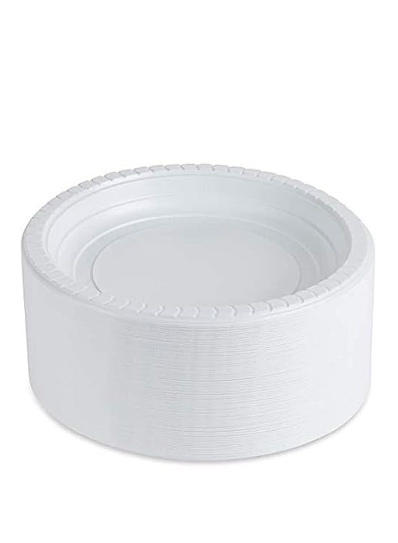 Disposable White 7 Inch Plastic Appetizer Plates  100 Ct