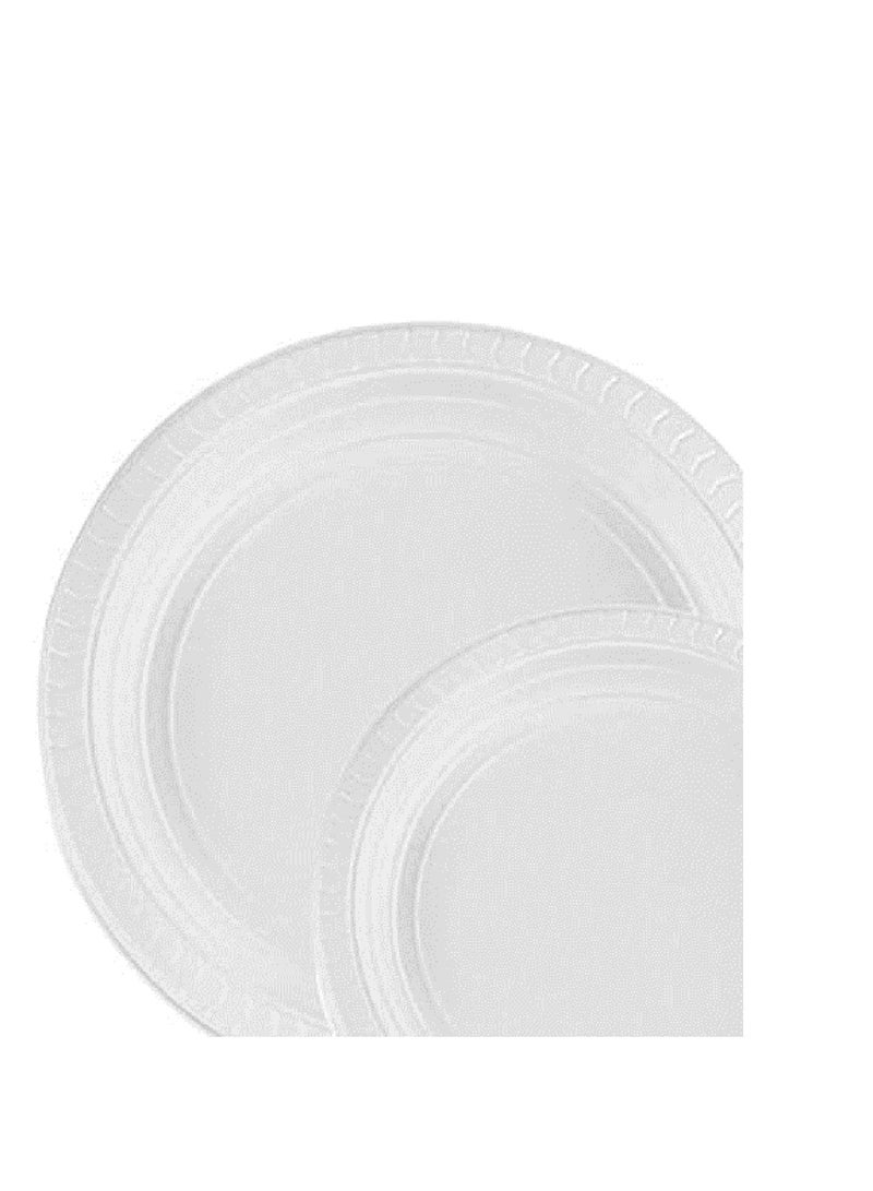 Disposable White 7 Inch Plastic Appetizer Plates  100 Ct