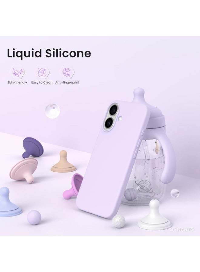 جراب متوافق مع iPhone 16 مقاس 6.5 بوصة، جراب هاتف نحيف من السيليكون السائل مكون من 4 طبقات من المطاط الهلامي الناعم المقاوم للصدمات مع بطانة من الألياف الدقيقة المضادة للخدش (Moov) - Image 2