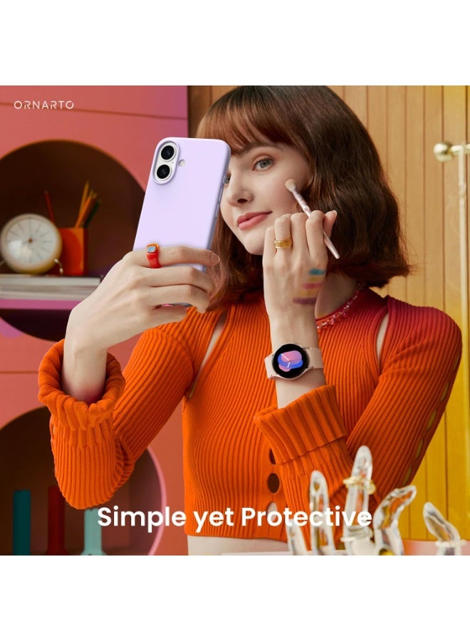 جراب متوافق مع iPhone 16 مقاس 6.5 بوصة، جراب هاتف نحيف من السيليكون السائل مكون من 4 طبقات من المطاط الهلامي الناعم المقاوم للصدمات مع بطانة من الألياف الدقيقة المضادة للخدش (Moov) - Image 3