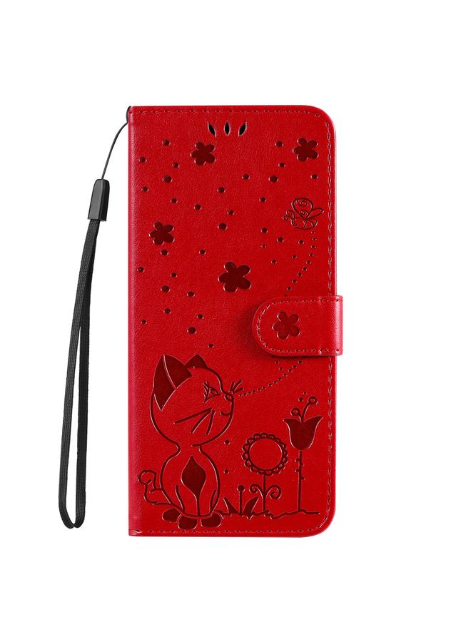 S-TOP Case For Motorola Moto G35 Cat and Bee Embossed Flip Leather Phone Case - Image 3