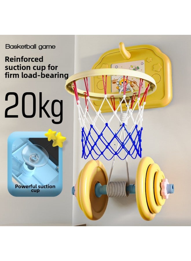 Children's Hanging Basketball Board Indoor And Outdoor Punch-Free Foldable Scoring Shooting Rings Kindergarten Basketball Toys-Color:[scoring Ring Version] Blue Space Cat (free Basketball + 3 Rings + Pump + Suction Cup)-Diameter:5 Basketballs  - Image 5