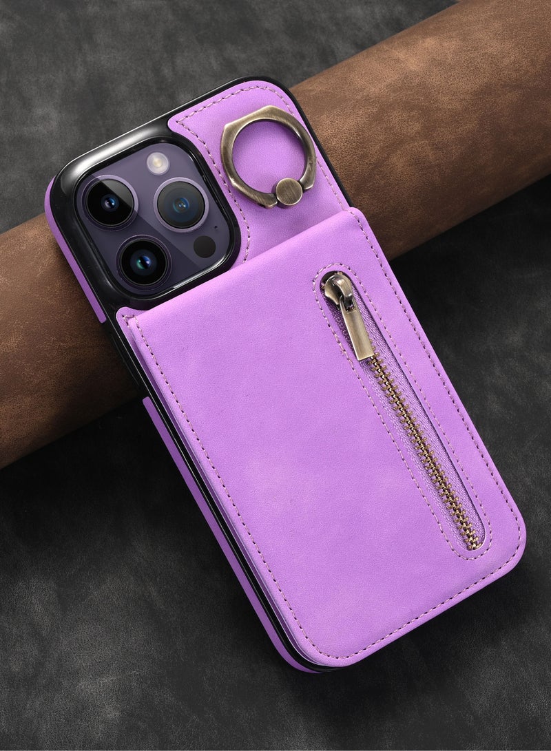 Suteni Back Cover Leather Card Slots Phone Case for iPhone - Image 1