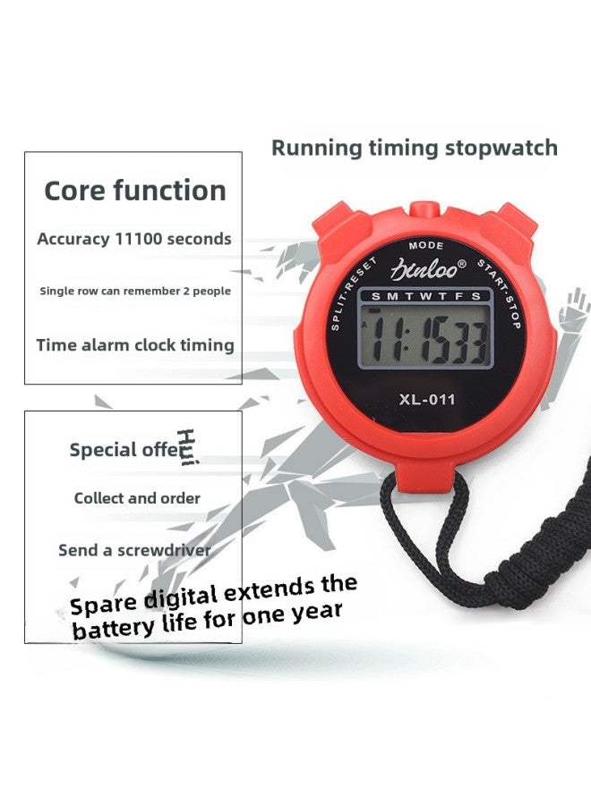 Stopwatch Timer Training Track And Field Sports Entrance Examination Physical Education Teacher Electronic Watch Running Fitness Learning Countdown-Display Accuracy:6128 [low Sensitivity Button] - Spare Electronics + Screwdriver