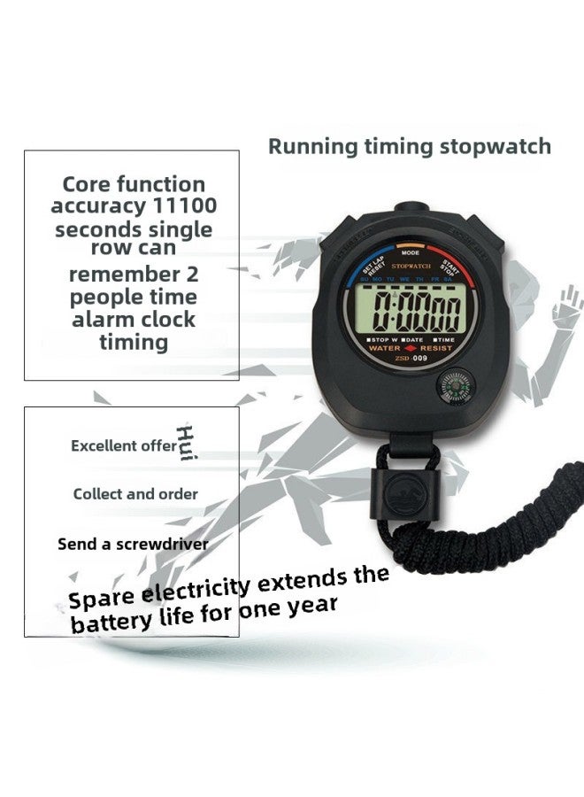 Stopwatch Timer Training Track And Field Sports Entrance Examination Physical Education Teacher Electronic Watch Running Fitness Learning Countdown-Display Accuracy:6128 [low Sensitivity Button] - Spare Electronics + Screwdriver