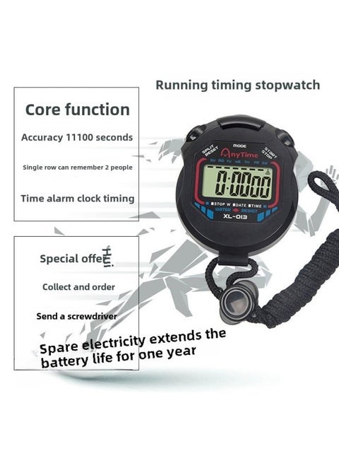 Stopwatch Timer Training Track And Field Sports Entrance Examination Physical Education Teacher Electronic Watch Running Fitness Learning Countdown-Display Accuracy:6128 [low Sensitivity Button] - Spare Electronics + Screwdriver