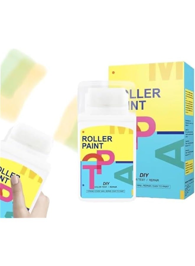 TRASSLE Wall Repair Paste Small Roller, Wall Roller Brush Set Tool, Fast Cleaning Stain Wall Repair, Suitable for Repairing Latex Paint Wall DIY Creation Repair Wall Stains, White- 100g - Image 1