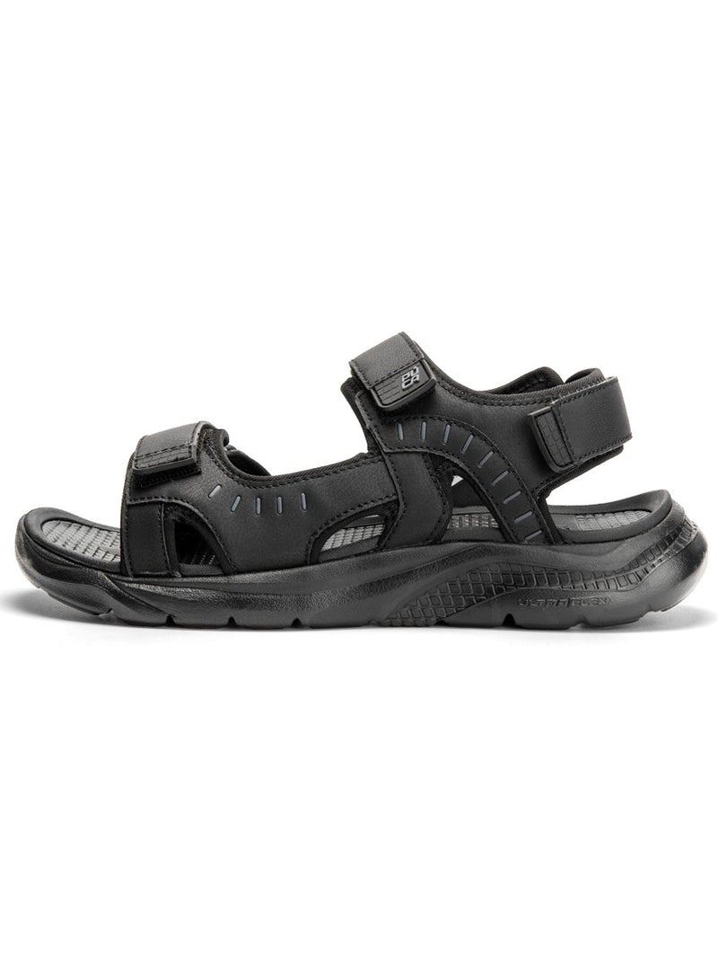 PUCA Sandals For Men | Comfortable Men's Sandals| Phylon Outsole | Anti-Skid | Velcro | Marker Black - Image 2