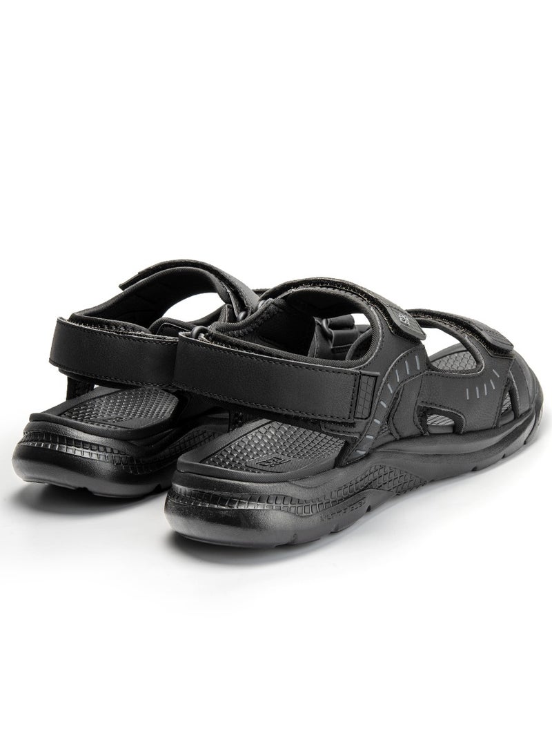 PUCA Sandals For Men | Comfortable Men's Sandals| Phylon Outsole | Anti-Skid | Velcro | Marker Black - Image 4