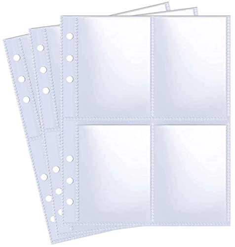 WITHYU 30 Pack 240 Pockets 2.5x3.5” Photocard Sleeves for 6 Ring A5 Binder, Ultra-Clear K-pop Photocard Sleeves, Double-Sided 4 Pocket Photo Pages, Top Loading Photo Sheet Protector for Photos, Trading Cards - Image 1