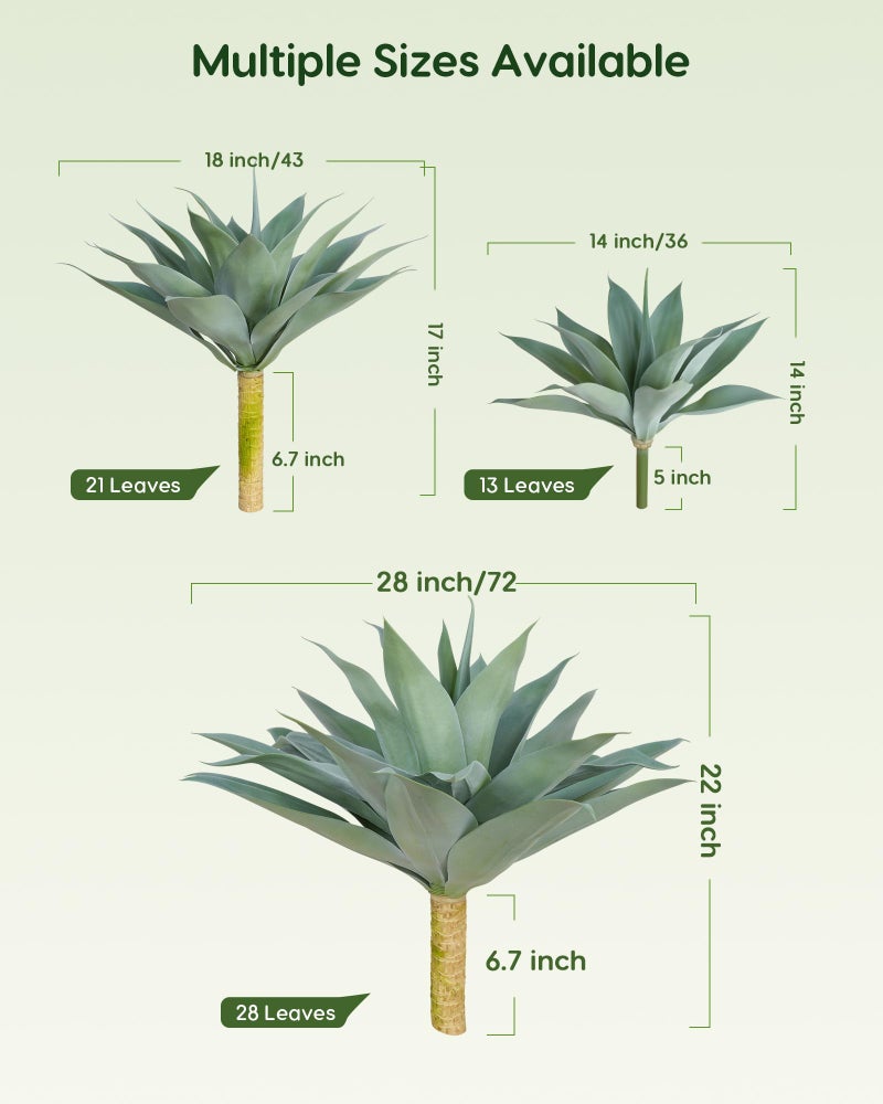 Velener Artificial Outdoor Blue Agave Plant - Small Size UV Resistant Fake Agave Plants for Indoor and Outdoor Decor(28 Inch)-2 Pack - Image 2