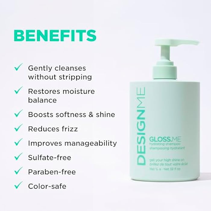 Design.ME شامبو مرطب GLOSS.ME من DESIGNME | شامبو زيت القنب والأركان يضيف نعومة ولمعان | للشعر المستقيم أو المموج أو المجعد | ترطيب آمن للألوان للشعر الجاف - Image 2