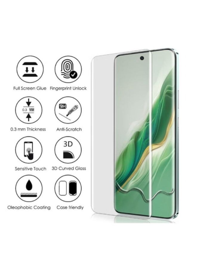 UV Full Curved Edge Tempered Glass Shield Easy Install Kit for Infinix Hot 50 Pro Plus
