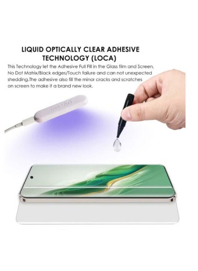 UV Full Curved Edge Tempered Glass Shield Easy Install Kit for Infinix Hot 50 Pro Plus
