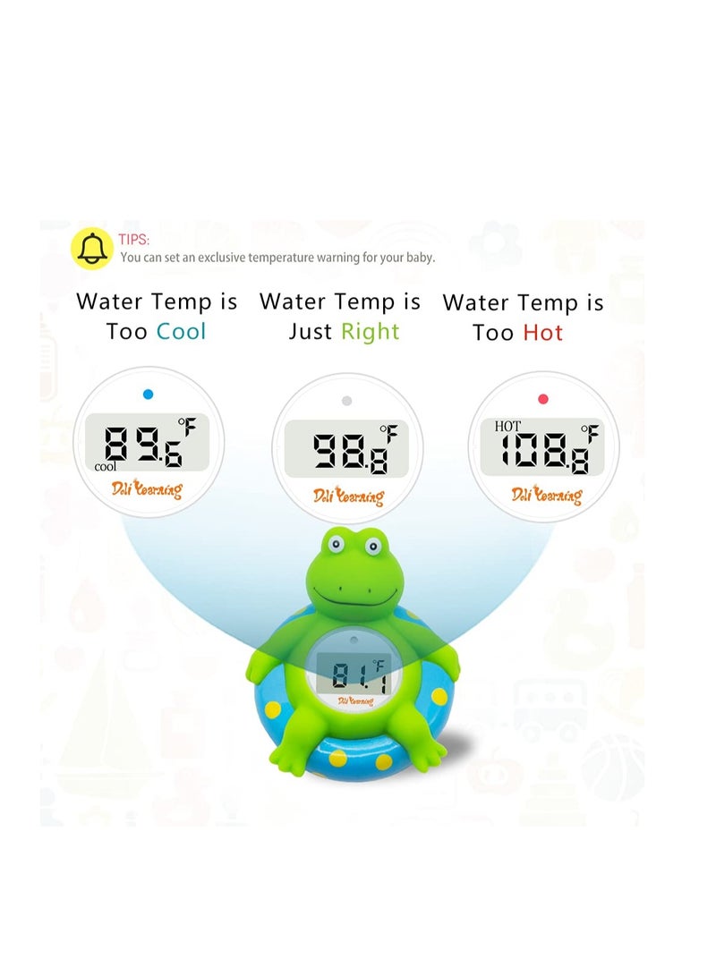 SOLARAE Baby Bath Thermometer with Room Temperature| Fahrenheit and Celsius|Frog Lovely Shape|Kids' Bathroom Safety Products Bath Toys - Image 3
